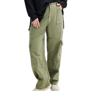 SO Olive Green Wide Leg Cargo Pants